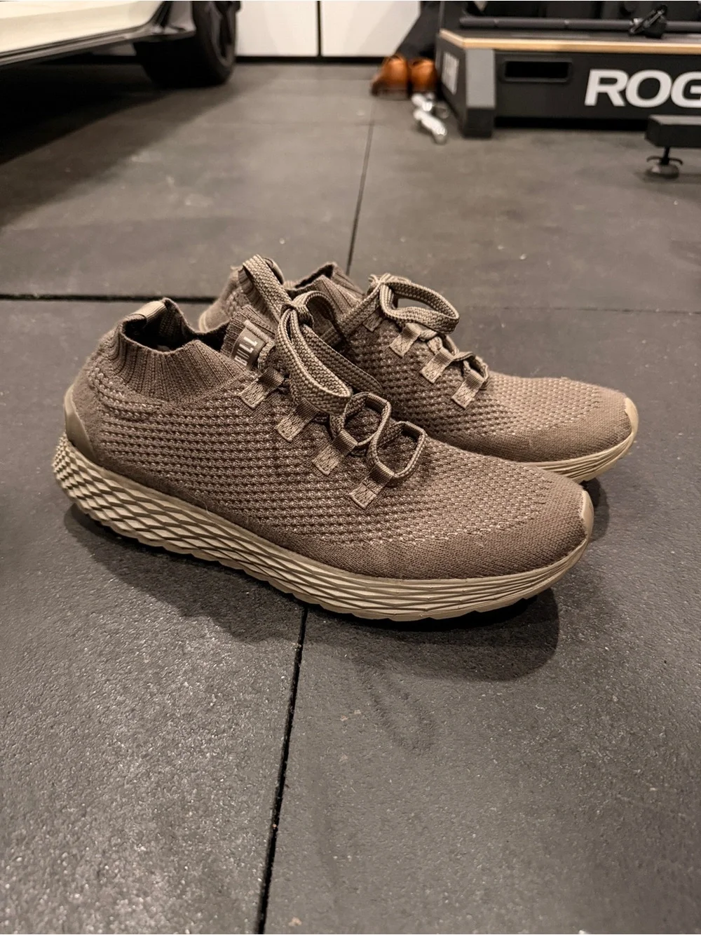 NOBULL Allday Merino Wool Men's 10.5 Knit Slip-On Athletic Sneakers - Taupe